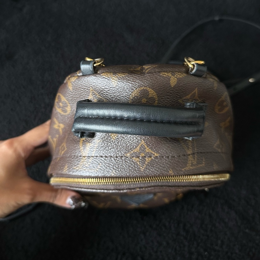 Louis Vuitton Palm Springs Mini Backpack Monogram Brown Leather Crossbody Bag - Picture 9 of 11